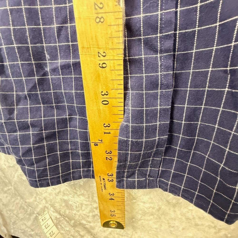 Ralph Lauren Golf Shirt Mens XL Blue White Grid Tilden Cotton Short Sleeve Good - Picture 6 of 11
